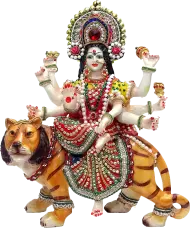 Maa Durga Devil Sitting On Tiger PNG Images Download