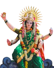 Maa Durga Ji In Saree Full HD PNG Images Download