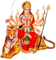 Maa Durga Sitting On Tiger PNG Images Download