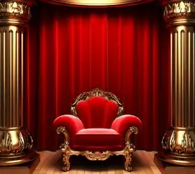 Red Royal Chair Background Wallpaper